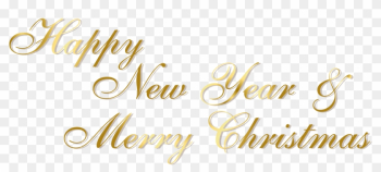 Gold Happy New Year And Merry Christmas Png Text - Merry Christmas And Happy New Year 2018 Text