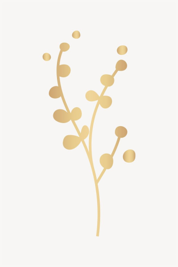 Gold leaf collage element vector | Free Vector - rawpixel