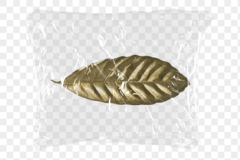 Gold leaf png plastic packaging | Free PNG - rawpixel