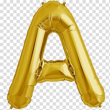 Gold letter A balloon, Mylar balloon Gold Party Amazon.com, gold letter transparent background PNG clipart