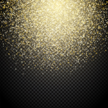 Gold lights on a transparent background