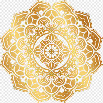 gold mandala sticker, Motif Pattern, Gold retro pattern, gold Coin, retro, textile png