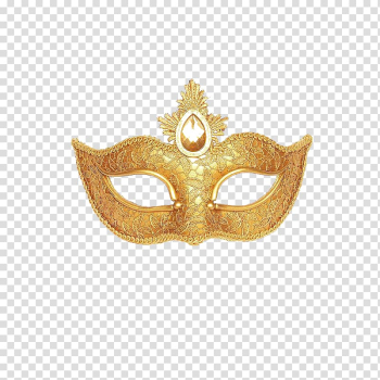 Gold masquerade mask, Mask Masquerade ball Gold Mardi Gras Costume, Golden goggles transparent background PNG clipart