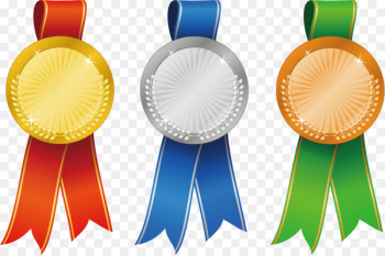 Gold medal Ribbon Rosette Silver medal - Cartoon medal 