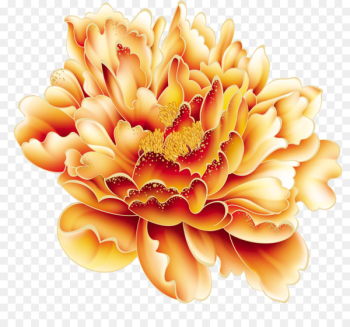 Gold Moutan peony Red Color - Vector peony flower Gold Moutan peony Red Color - Vector peony flower