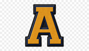 Gold Navy Blue Varsity Letter A - Letter