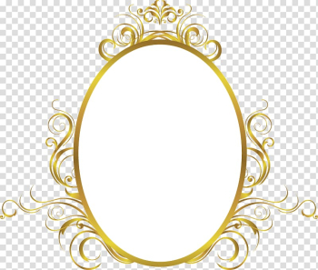 Gold oval frame transparent background PNG clipart