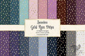 Gold Rain Drops Digital Paper Gold Rain Drops Digital Paper