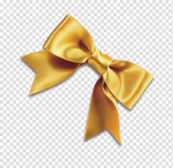 Gold ribbon bow illustration, Bow tie Yellow Ribbon Shoelace knot, Yellow Ribbon Ribbon transparent background PNG clipart