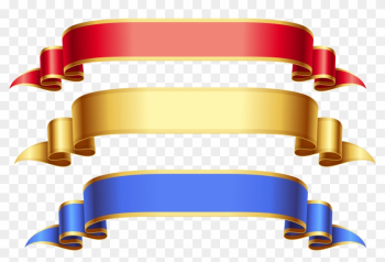 Gold Ribbon Cliparts - Gold Ribbon Banner Hd