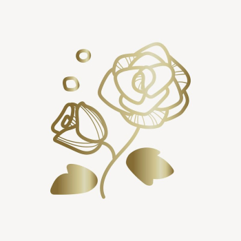 Gold rose collage element vector | Free Vector - rawpixel