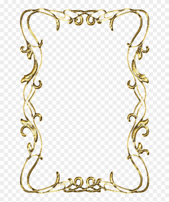 Gold Scroll Clip Art - Golden Frame Transparent Background