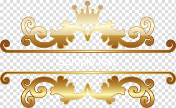 Gold text frame, Motif Crown Vecteur, Gold pattern transparent background PNG clipart