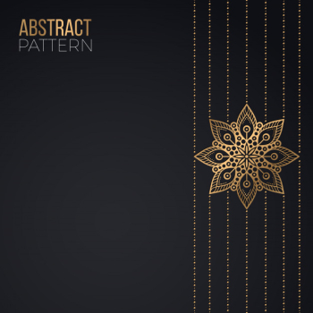 Gold vintage greeting card on a black background Free Vector