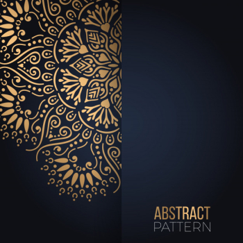 Gold vintage greeting card on a black background Free Vector