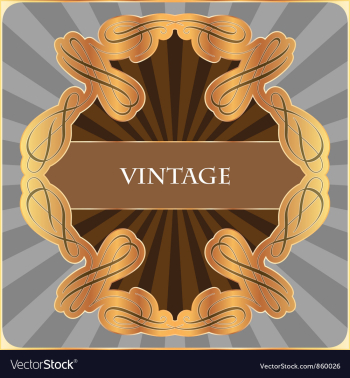 Gold vintage label vector image Gold vintage label vector image