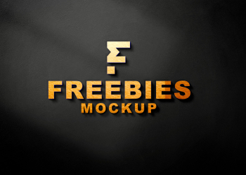 Golden 3D Freebies Logo Mockup