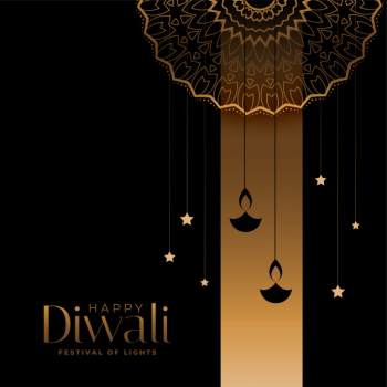 Golden and black happy diwali festival card Free Vector Golden and black happy diwali festival card Free Vector