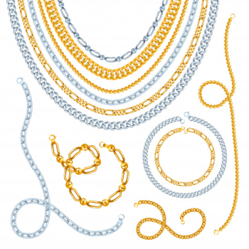 Golden and silver chains necklaces Golden and silver chains necklaces