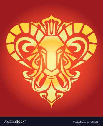 Golden aries vector image Golden aries vector image