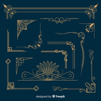 Golden border ornament collection Free Vector Golden border ornament collection Free Vector