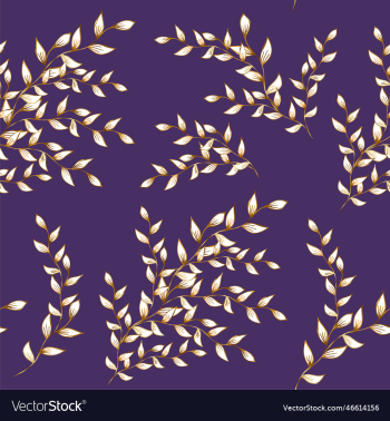 golden branches of plants on a purple background