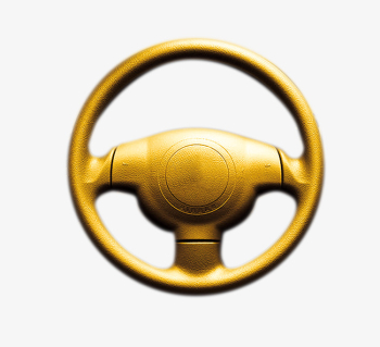 Golden Car Steering Wheel, Car Clipart, Wheel Clipart, Gold PNG ...