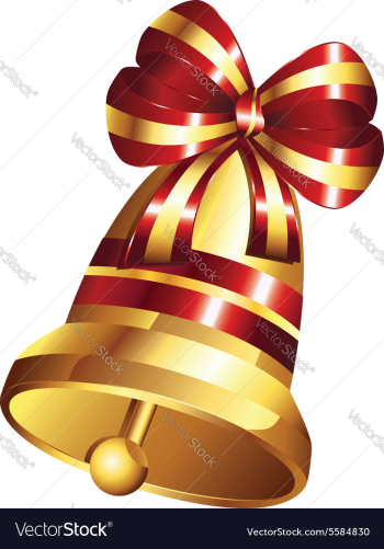 Golden Christmas Bell vector image Golden Christmas Bell vector image