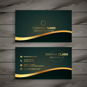 Golden company business card Free Vector