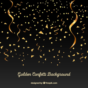 Golden confetti background 