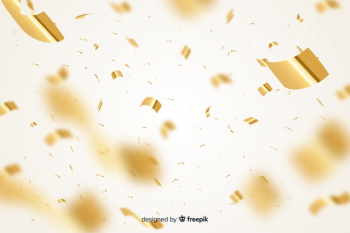 Golden confetti background realistic style Free Vector Golden confetti background realistic style Free Vector