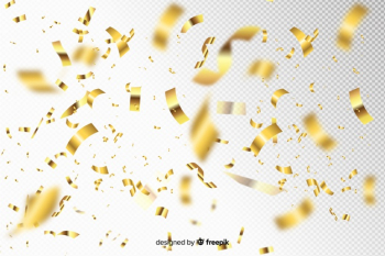 Golden confetti background realistic style Free Vector