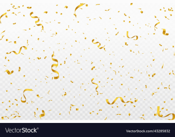golden confetti on white background festive