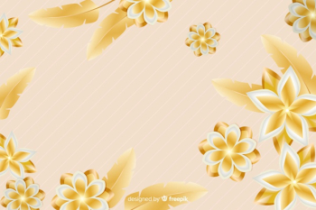 Golden flower background in 3d style Free Vector Golden flower background in 3d style Free Vector