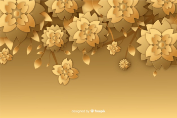Golden flower background in 3d style Free Vector Golden flower background in 3d style Free Vector