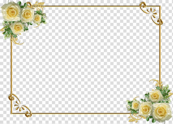 Golden flower border transparent background PNG clipart