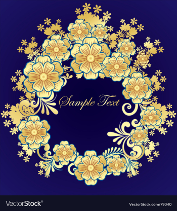 Golden flower frame vector image Golden flower frame vector image
