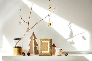 Golden frame surrounded by Christmas | Free Photo - rawpixel