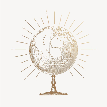 Golden globe clipart, aesthetic illustration | Free Photo Illustration - rawpixel