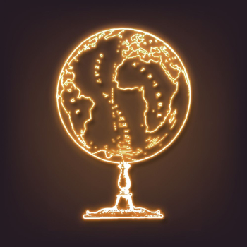Golden globe neon, education aesthetic | Free Photo - rawpixel Golden globe neon, education aesthetic | Free Photo - rawpixel