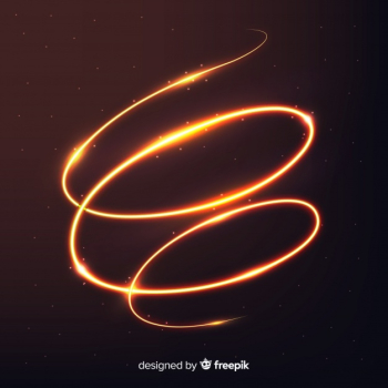 Golden glowing spiral light line Golden glowing spiral light line