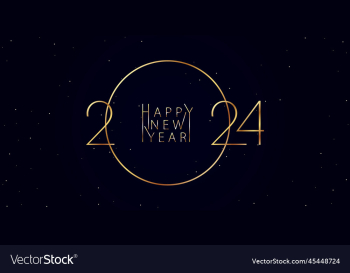 golden inscription 2024 and happy new year