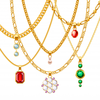 Golden jewelry chains set Golden jewelry chains set