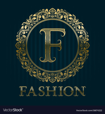 Golden logo template for fashion boutique vector image Golden logo template for fashion boutique vector image