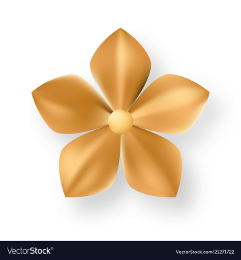 Golden metal pattern flower five petal vector image Golden metal pattern flower five petal vector image