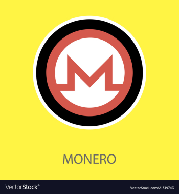 Golden monero coin crypto currency blockchain vector image Golden monero coin crypto currency blockchain vector image