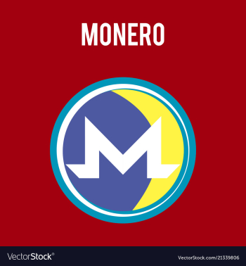 Golden monero coin crypto currency blockchain vector image Golden monero coin crypto currency blockchain vector image