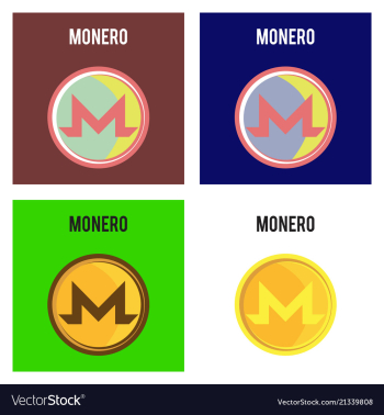 Golden monero coin crypto currency blockchain vector image Golden monero coin crypto currency blockchain vector image