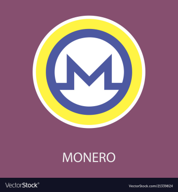 Golden monero coin crypto currency blockchain vector image Golden monero coin crypto currency blockchain vector image