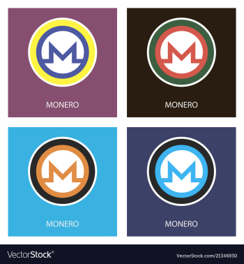 Golden monero coin crypto currency blockchain vector image Golden monero coin crypto currency blockchain vector image